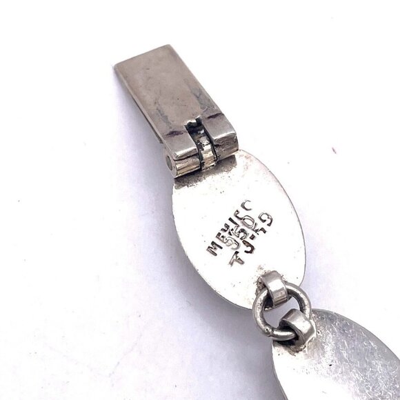 Vintage Taxco Mexico 925 Sterling Silver Bracelet Oval Multi-Gemstone - Picture 8 of 8